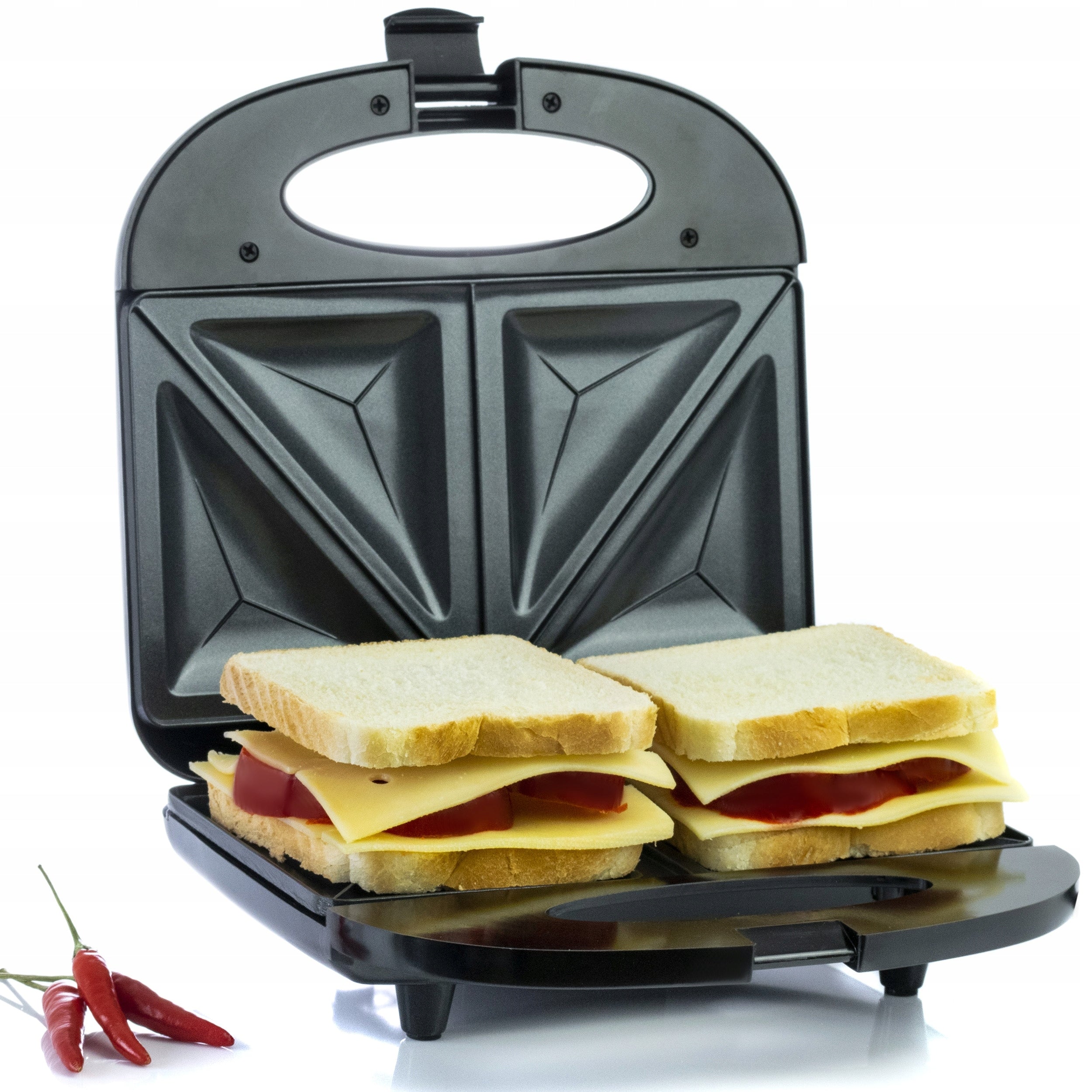 Toaster for Toast Sandwiches Black Sandwich Titanum Casserole 700W Packaging status original