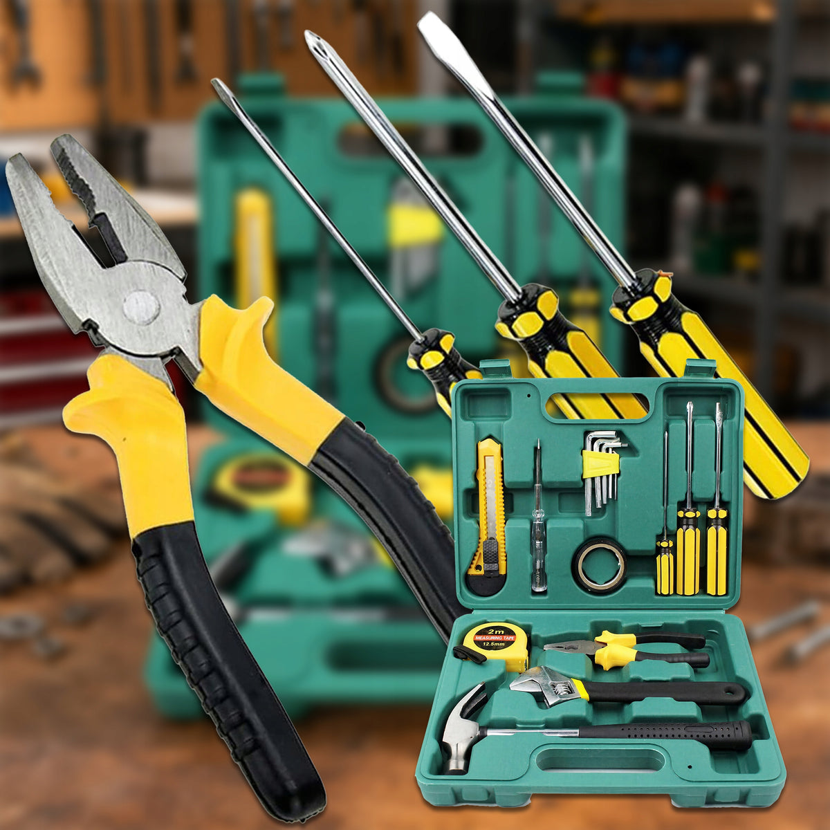 Tool Set 16 Elements Home Complete Screwdrivers Hammer Suitcase Brand Verk Group