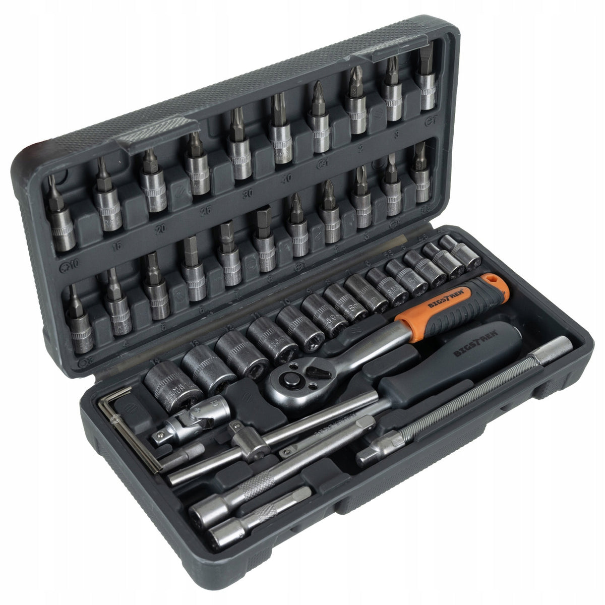 Tool Set Bigstren 46 el Tool Case Socket Wrenches 1/4 TORX Brand BIGSTREN