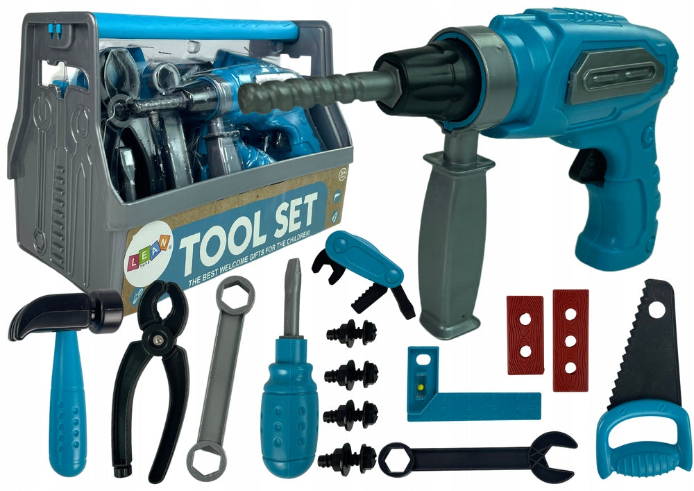 Tool Set Box Saw Drill Blue