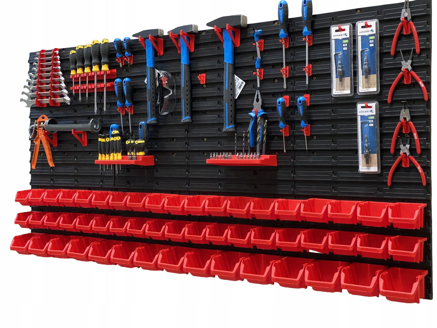 Tool board 154,7×78 cm for garage workshop + stickers | 53 cuvettes Kind pegboard
