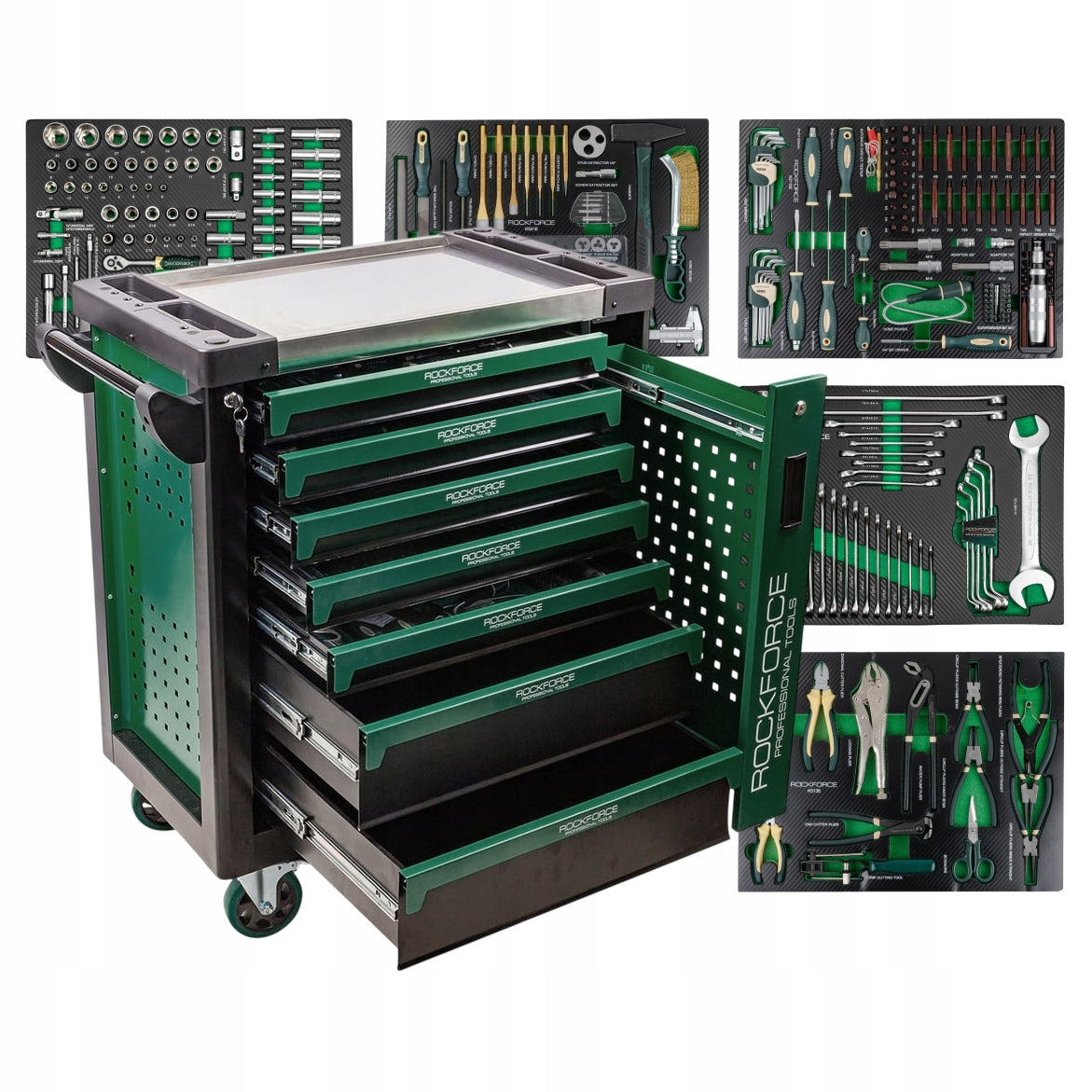 Tool cabinet tool trolley workshop set 274 el. Rockforce
