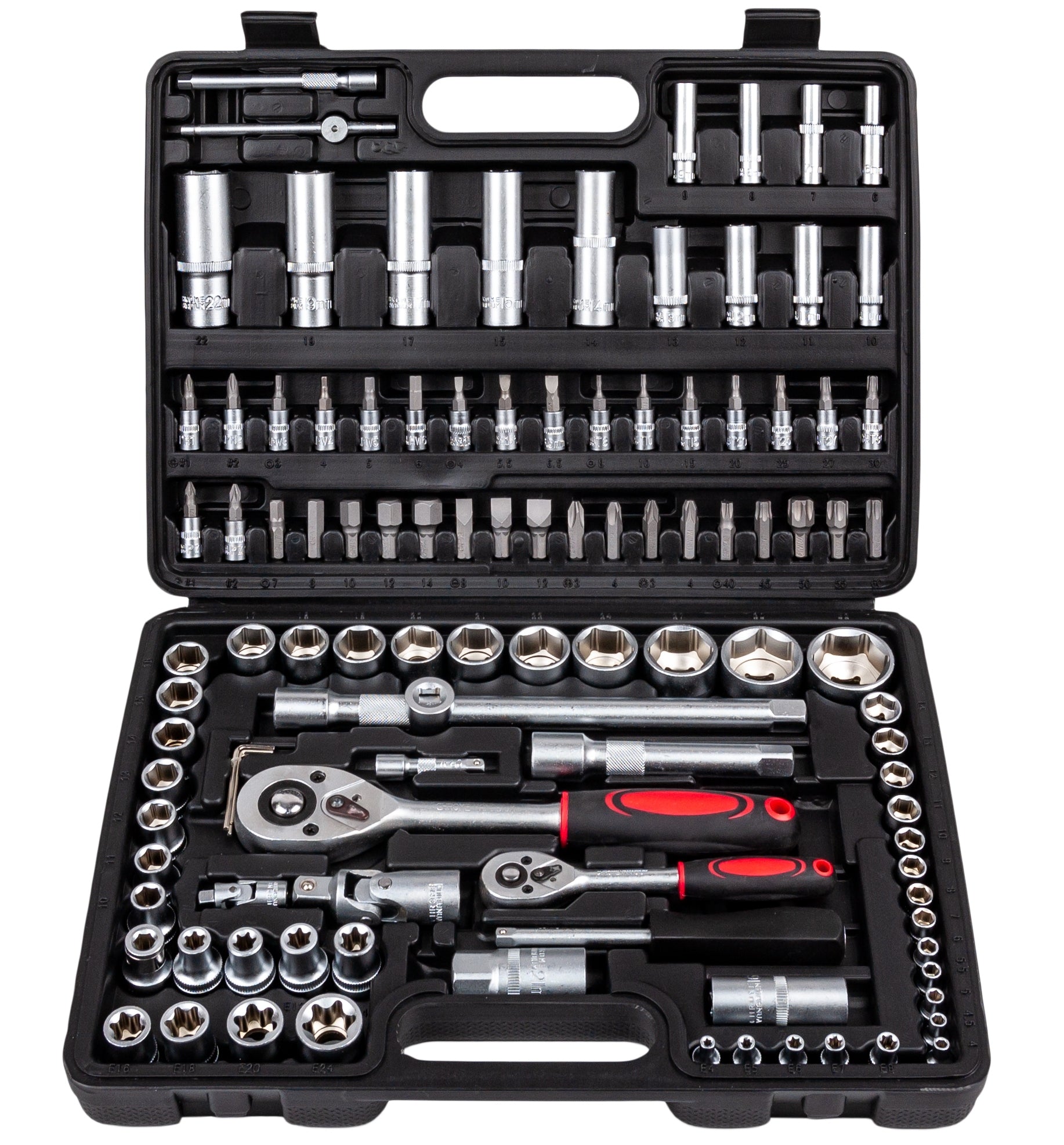Tool set Mastiff 108 el. CRV chrome vanadium steel socket wrenches