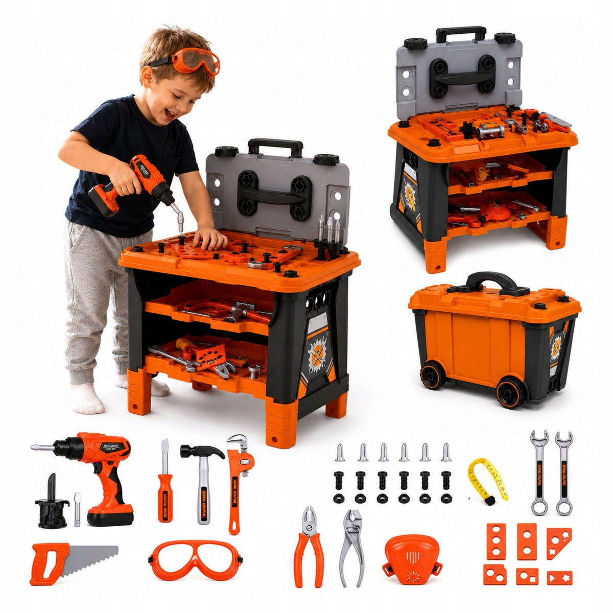 Tool set chest workshop for children 65 elements DIY 3+