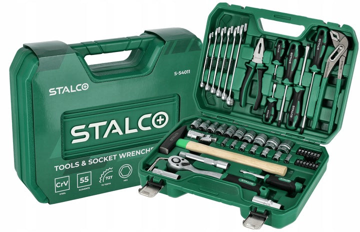 Tool set socket wrenches Stalco 1/2" 1/4" 55 El S011100055 Brand Stalco
