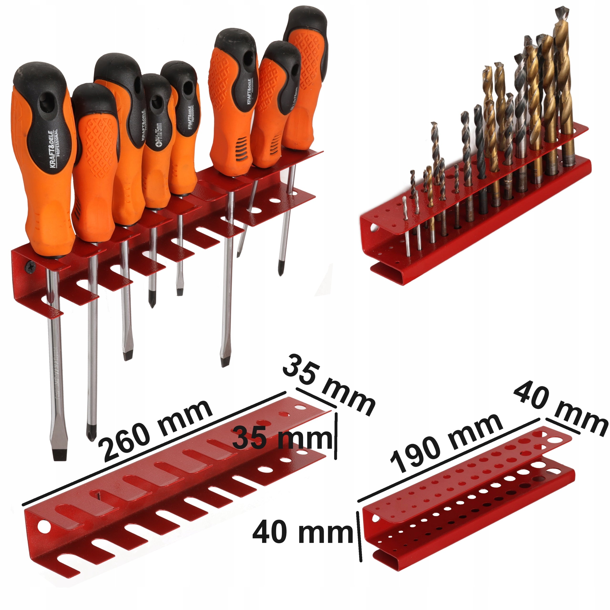 Tool shelf holders for metal board botle set of 22 elements steel Product width 10 cm