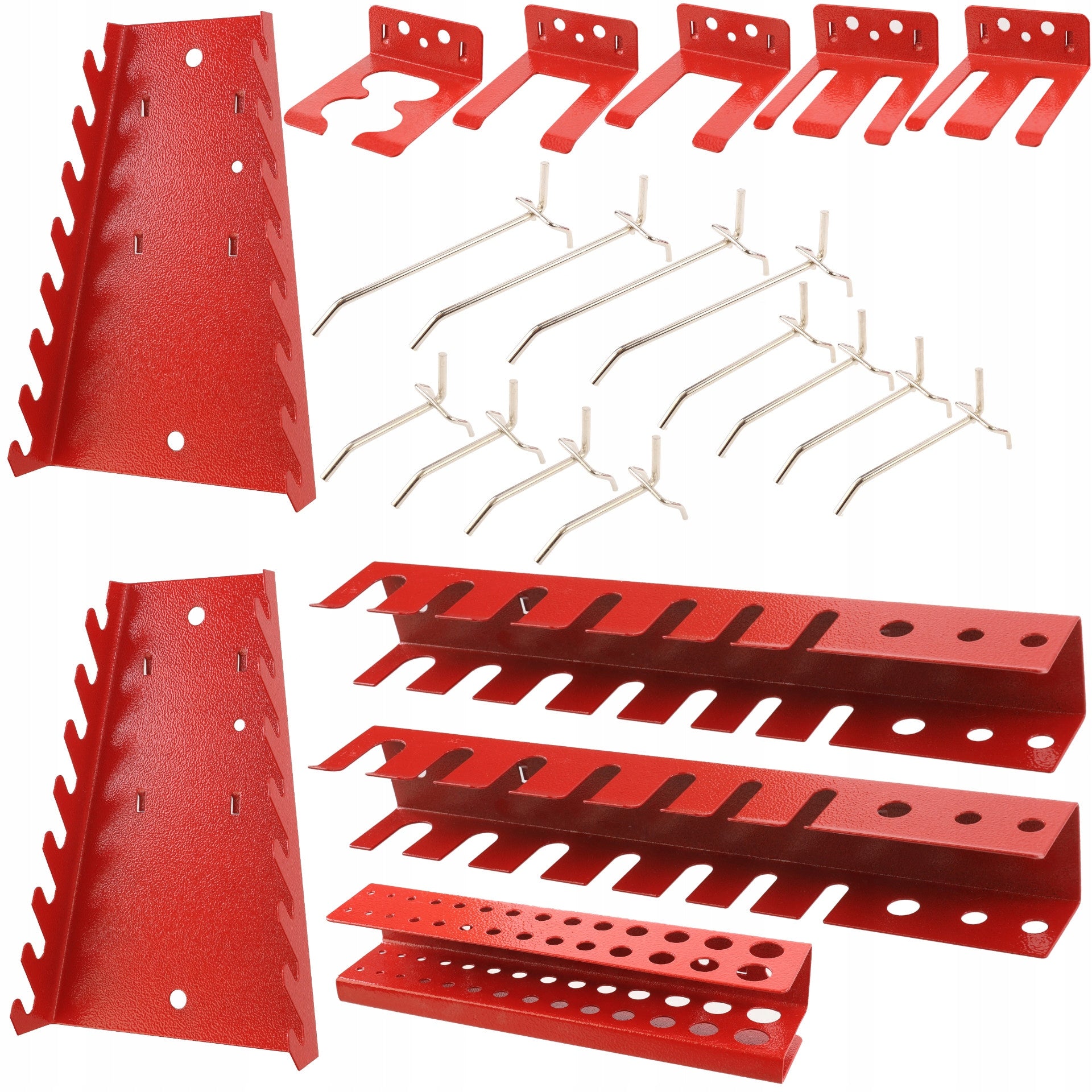 Tool shelf holders for metal board botle set of 22 elements steel