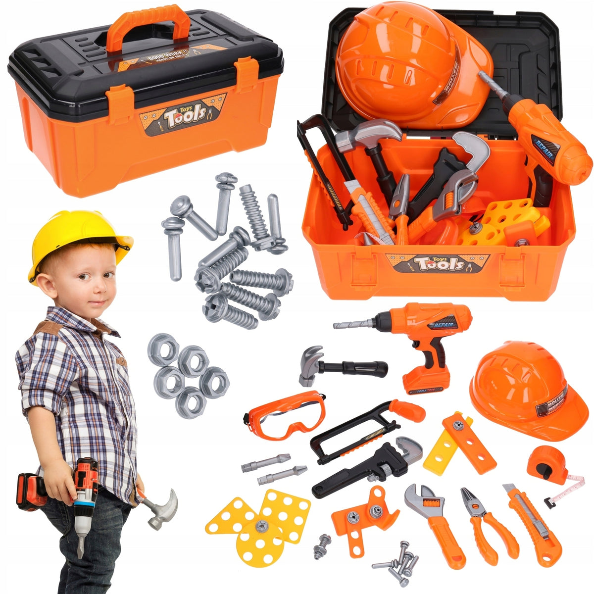 Tools box orange, screwdriver set and accessories 5188