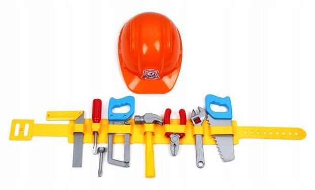 Tools with belt and helmet