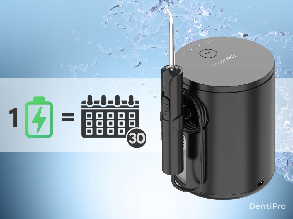 Tooth Irrigator DentiPro 3 Modes + 8 Nozzles - Wireless and Dental Color black