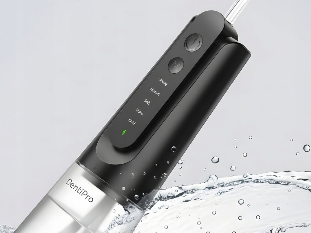 Tooth Irrigator DentiPro 5 Modes + 6 Nozzles - Wireless and Dental Color black