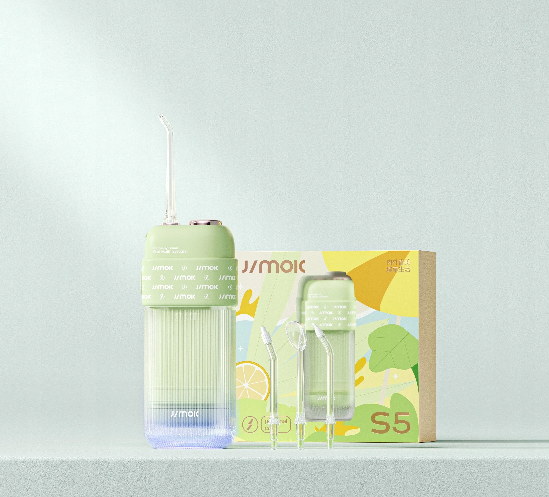 Tooth Irrigator Jimok S5 Green 8 Pressure Levels Folding IPX8 Green Color green