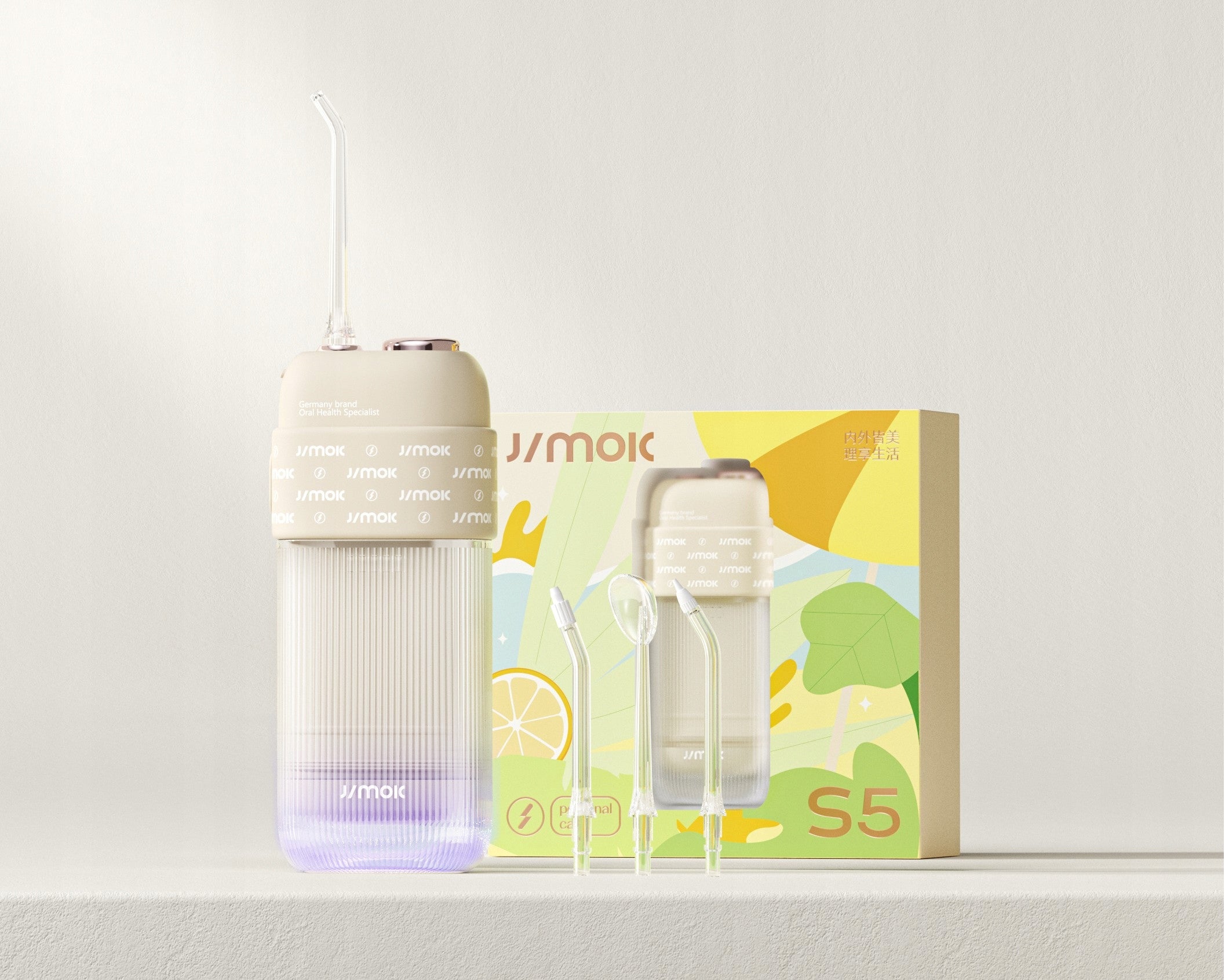 Tooth Irrigator Jimok S5 White 8 Pressure Levels Folding IPX8 White Power supply rechargeable battery