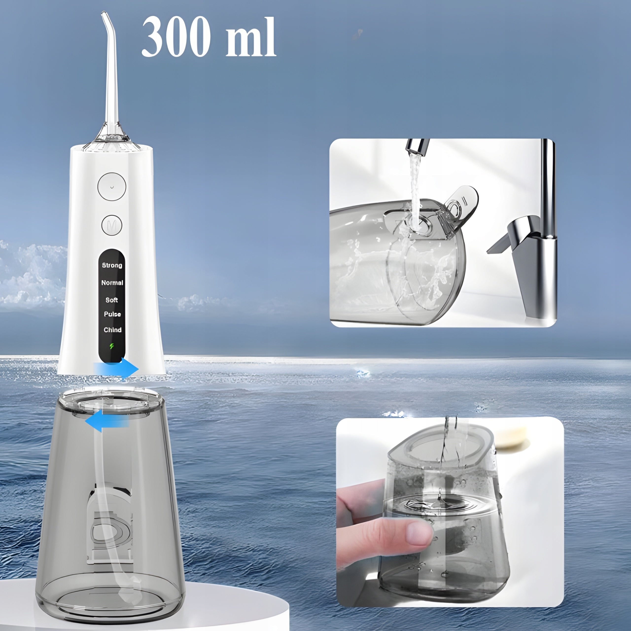 Tooth Irrigator Wireless Dental 5 Modes 7 Nozzles 300ml USB Manufacturer code Irygator do Zębów Bezprzewodowy Dentystyczny