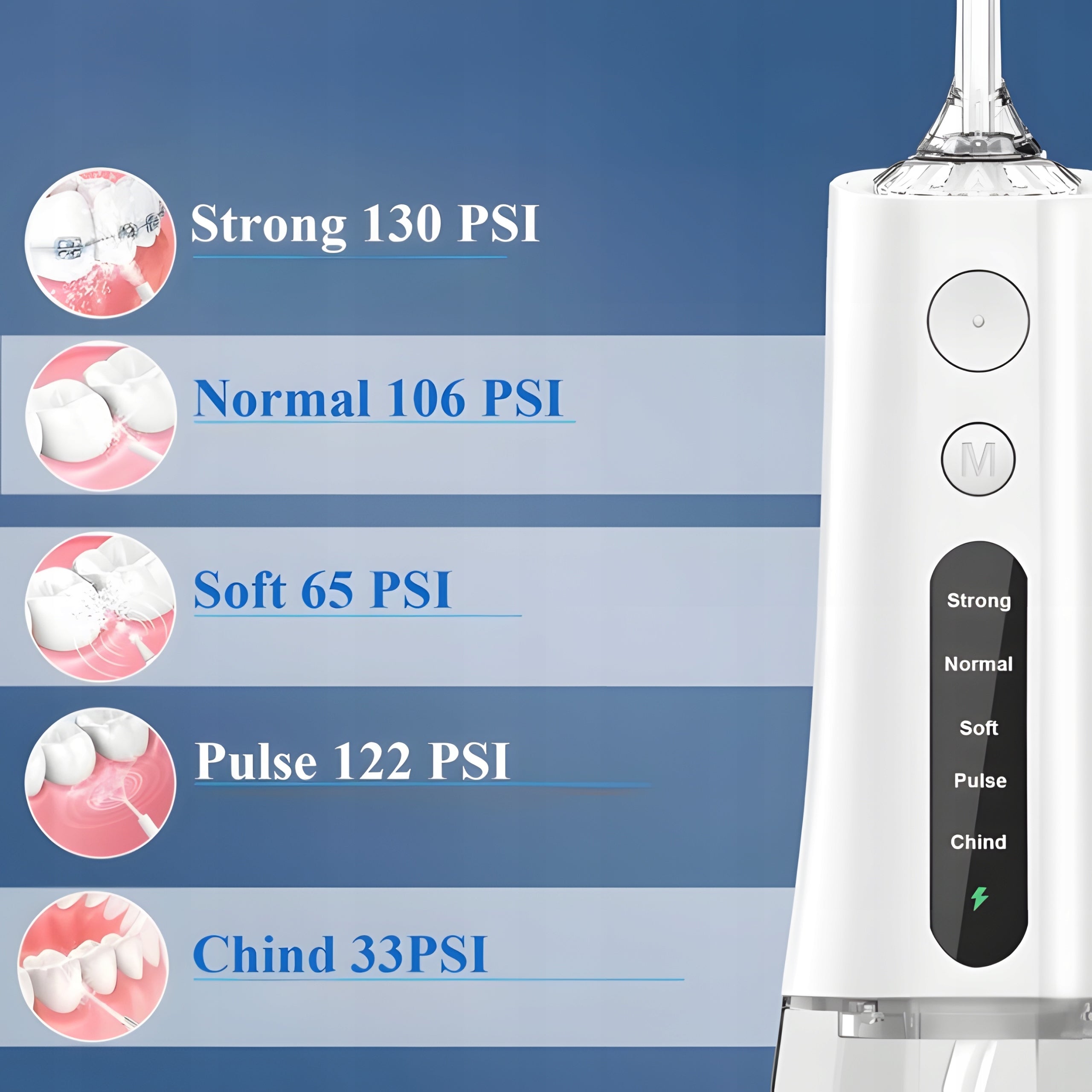 Tooth Irrigator Wireless Dental 5 Modes 7 Nozzles 300ml USB Packaging status original