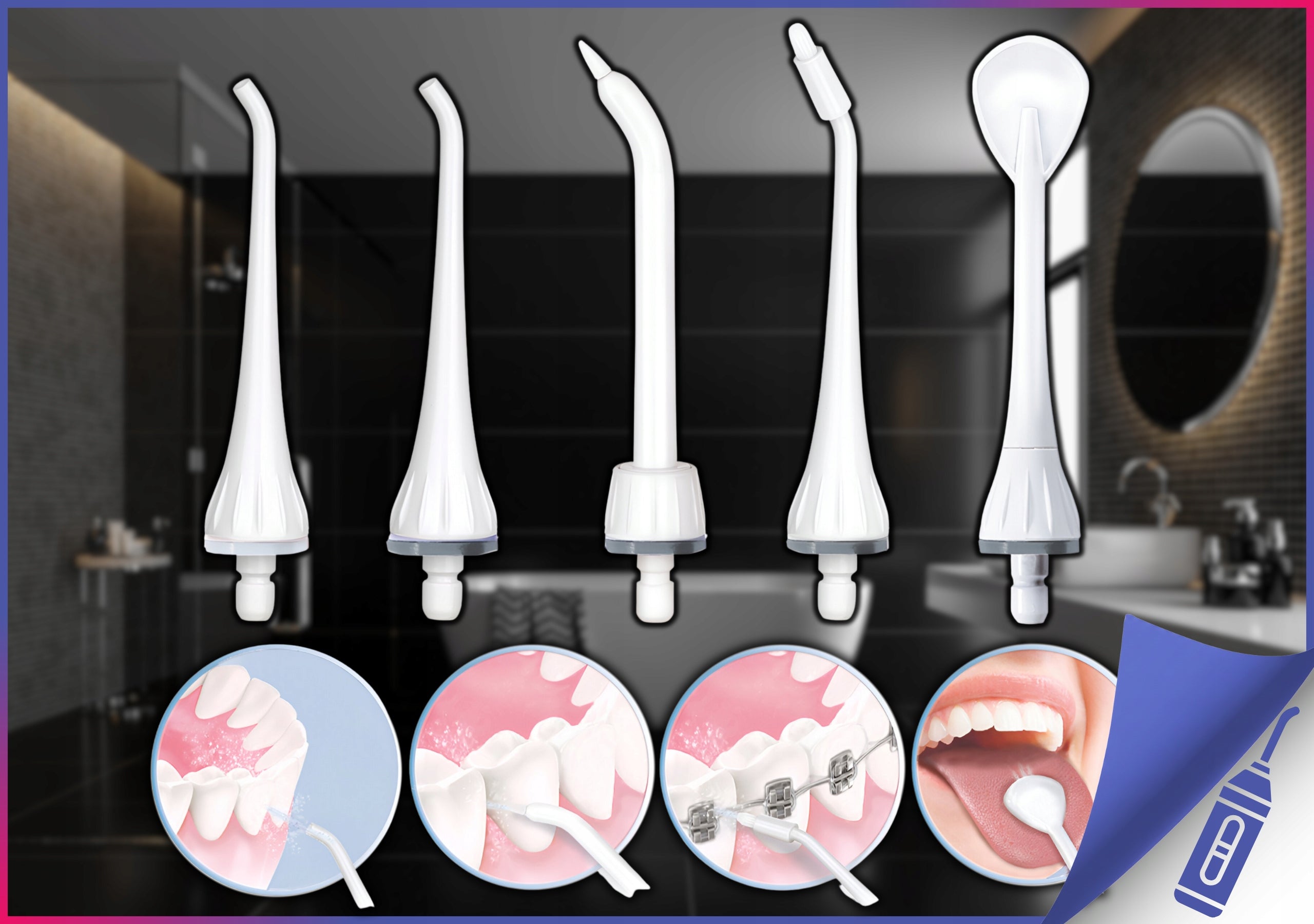 Tooth Irrigator Wireless Dental Professional + Freebie 5 Nozzles Kind wireless