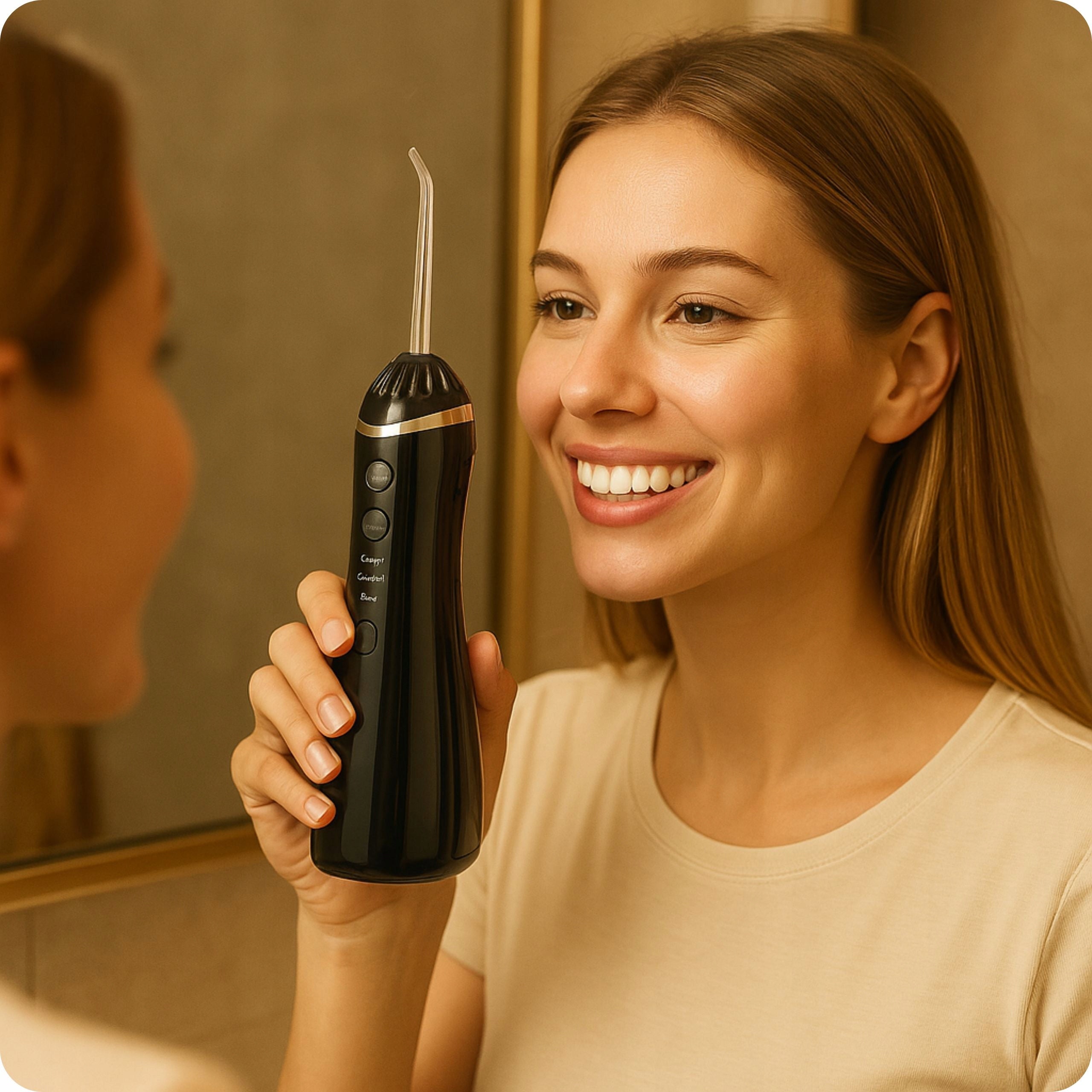 Tooth Irrigator Wireless Dental Strong 4 Nozzles 3 Home Modes Power supply battery and mains