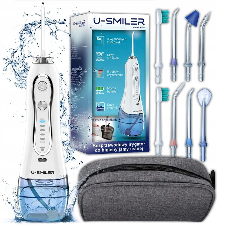 Tooth Irrigator Wireless Dental Strong 5 Working Modes 8 Nozzles