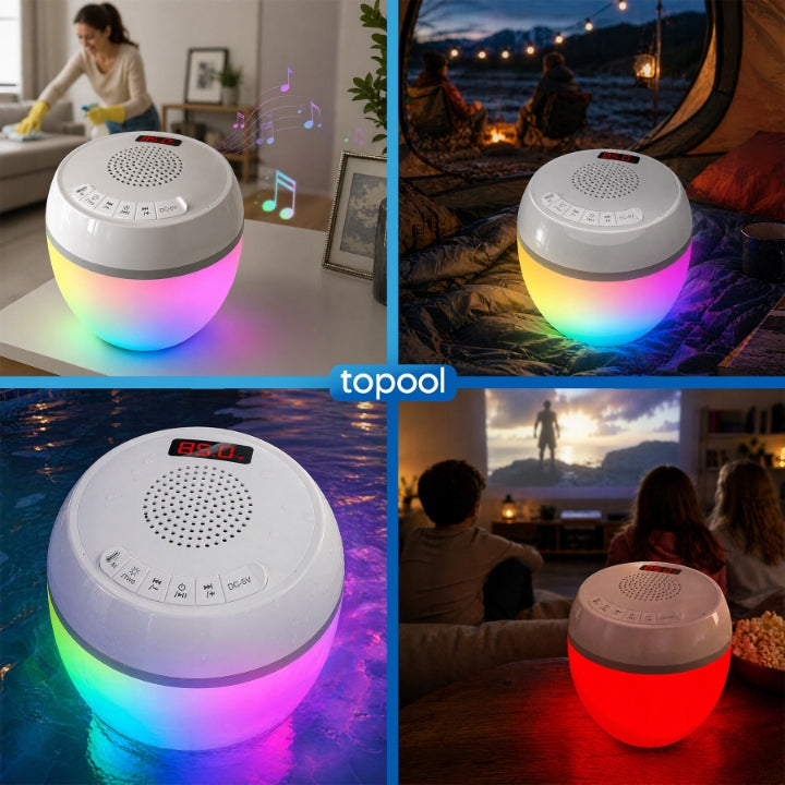 Topool HK703 Bluetooth IP68 Floating Pool Speaker, LED + Thermometer Manufacturer code HK703