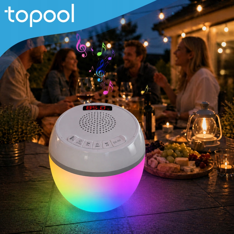 Topool HK703 Bluetooth IP68 Floating Pool Speaker, LED + Thermometer Product weight with unit packaging 1 kg