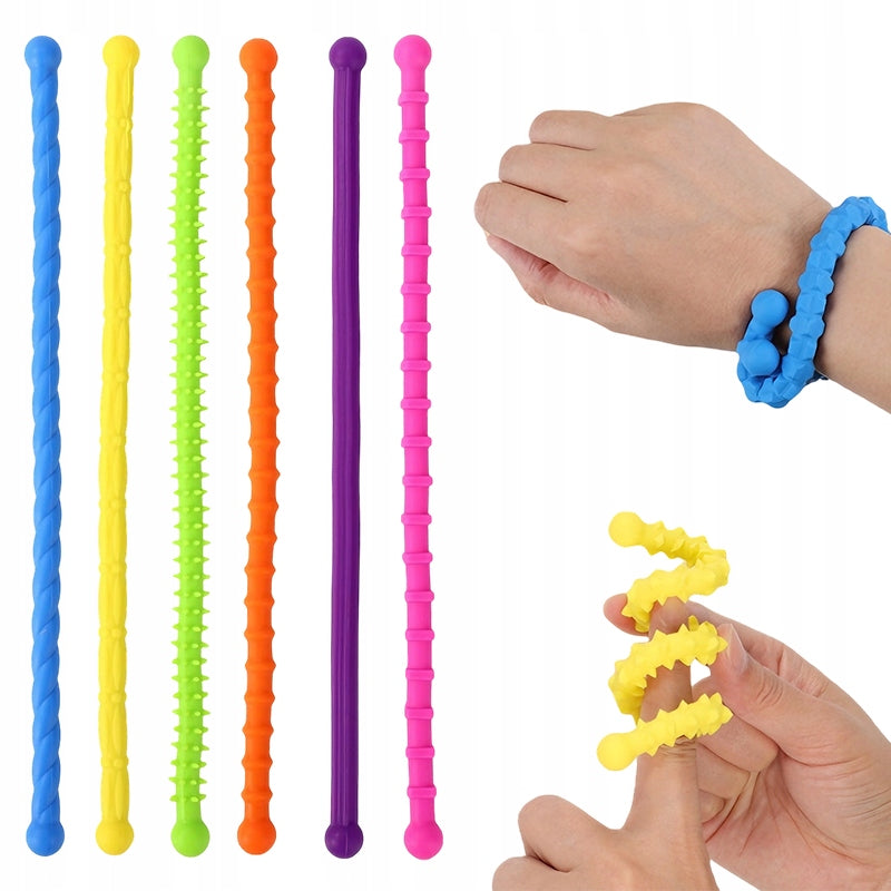 Touch sensory pebble hoses with textures for children 6pcs autism anxiety Packaging status original