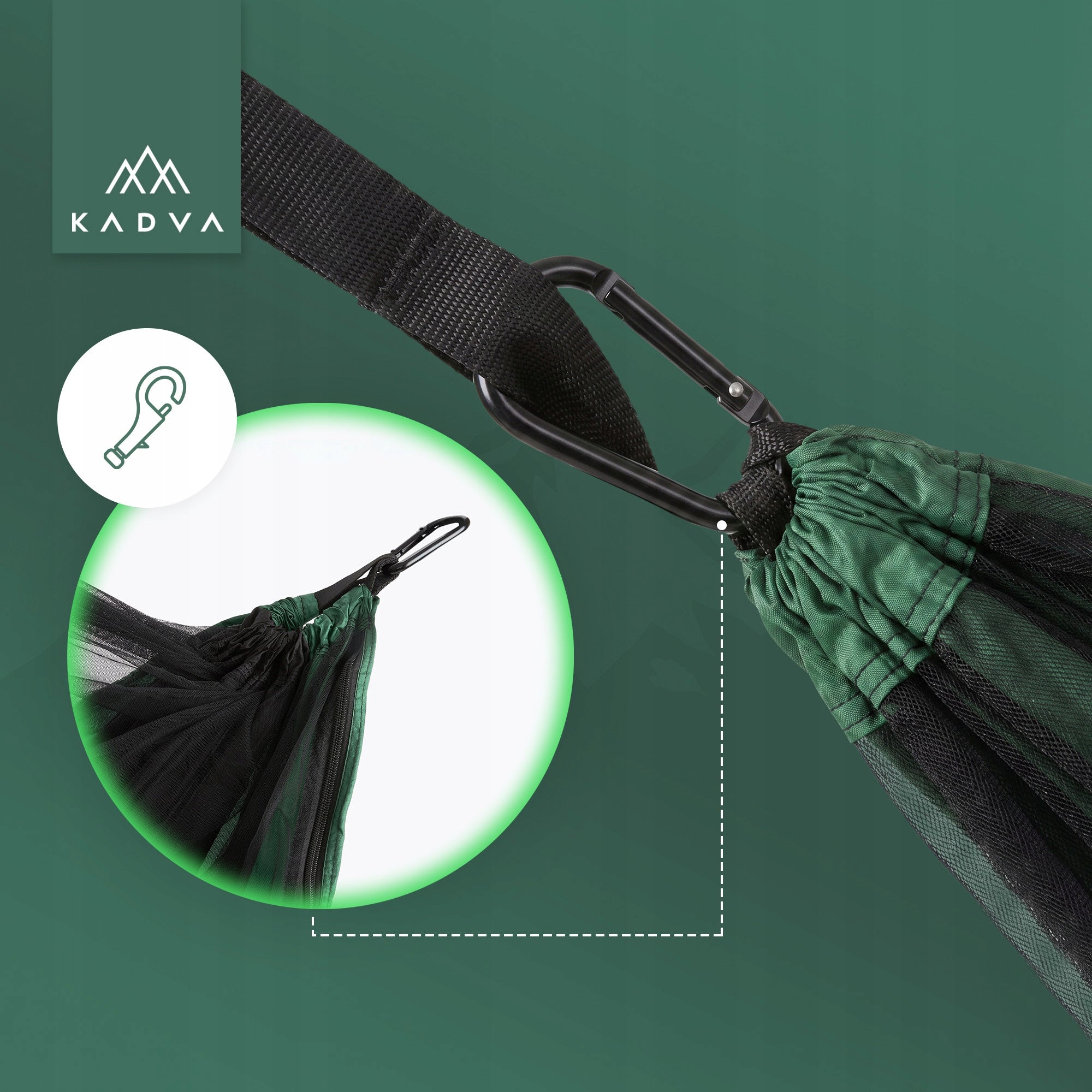 Tourist Hammock KADVA Green Mosquito Net with Tourist GARDEN MOSQUITO NET Manufacturer code KDV-B6B019-GY