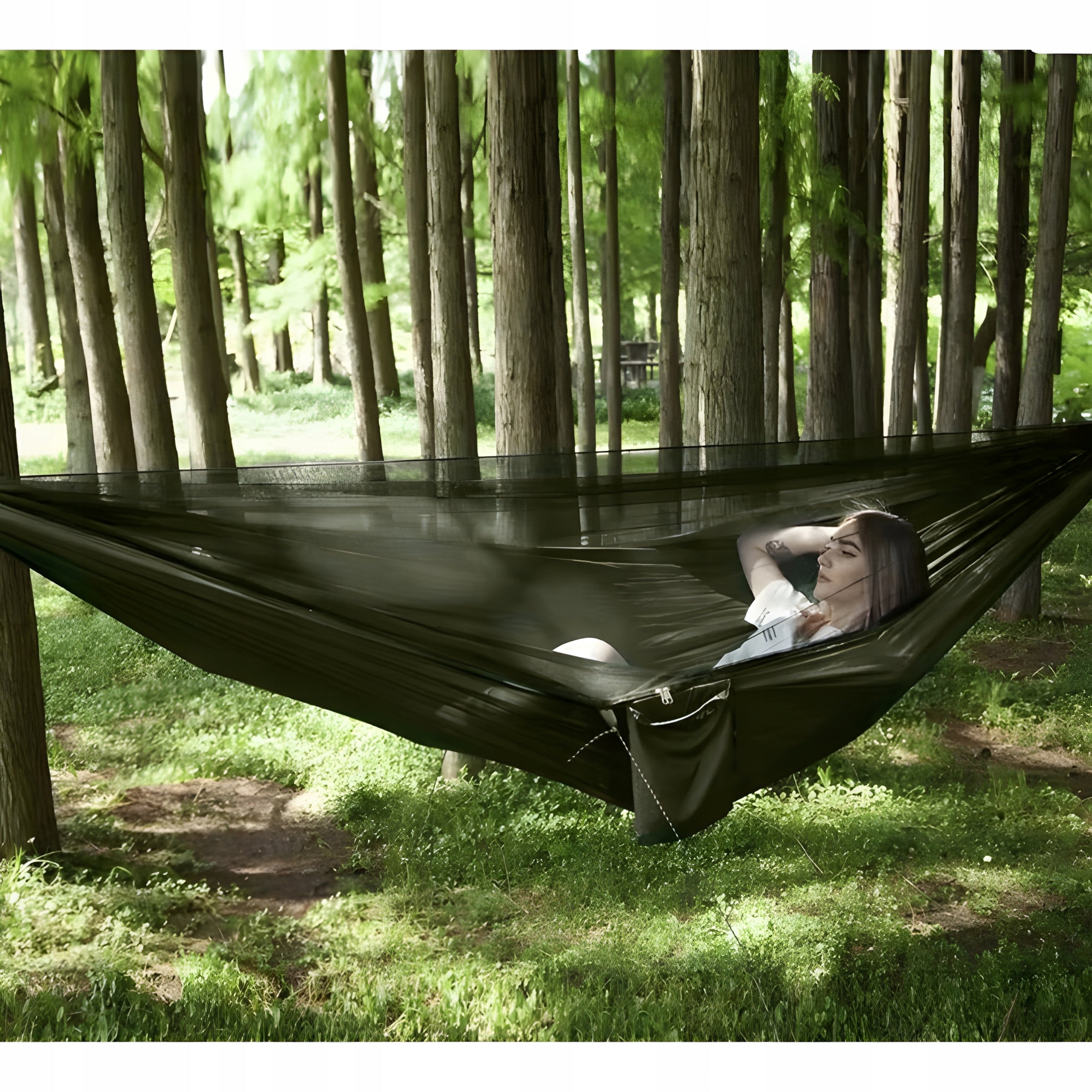 Tourist Hammock with Mosquito Net Survival Traveler for Camping Bushcraft Tarp Packaging status original