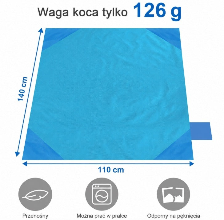 Tourist Picnic Pocket BLANKET Portable Lightweight 110x140cm for Beach Brand no brand