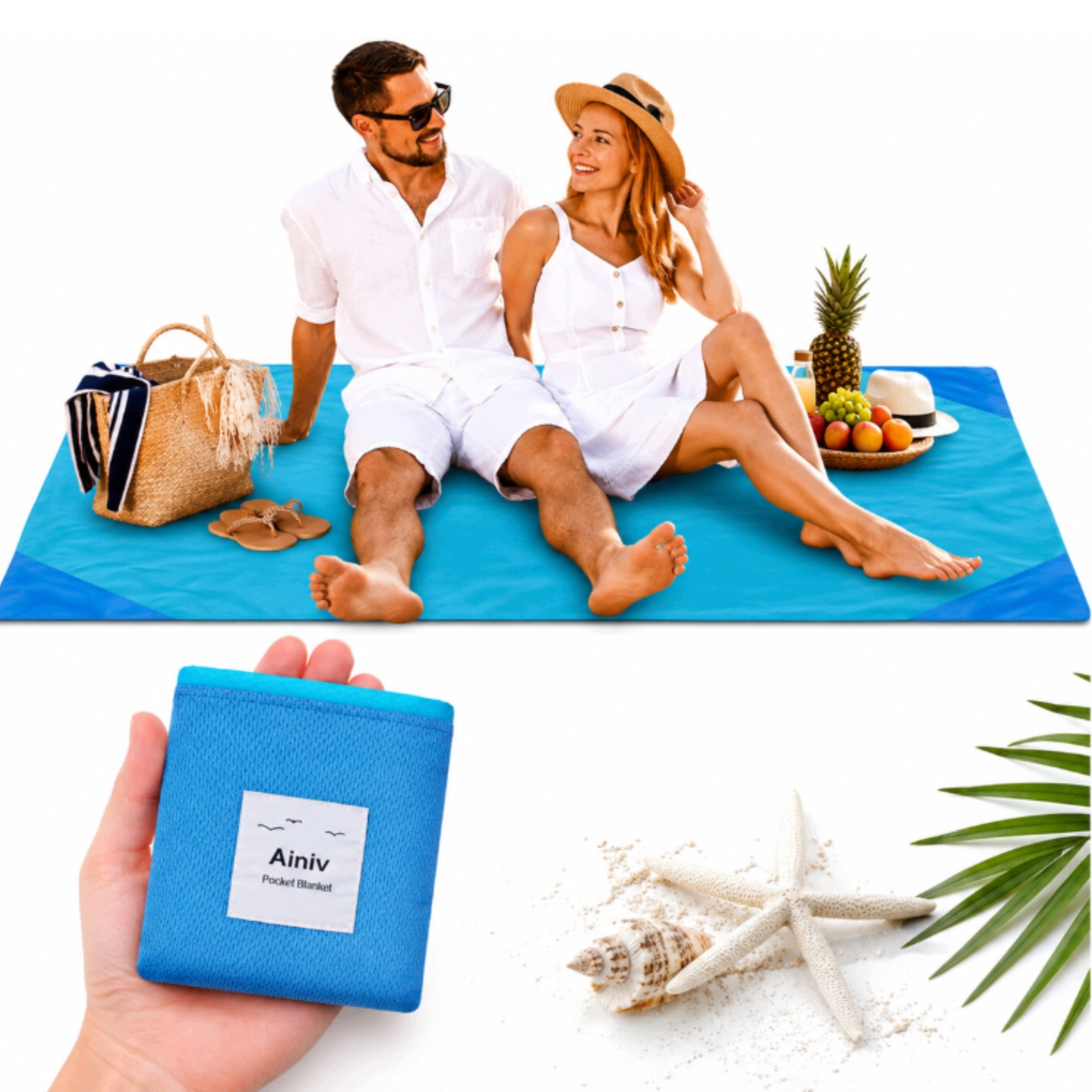 Tourist Picnic Pocket BLANKET Portable Lightweight 110x140cm for Beach