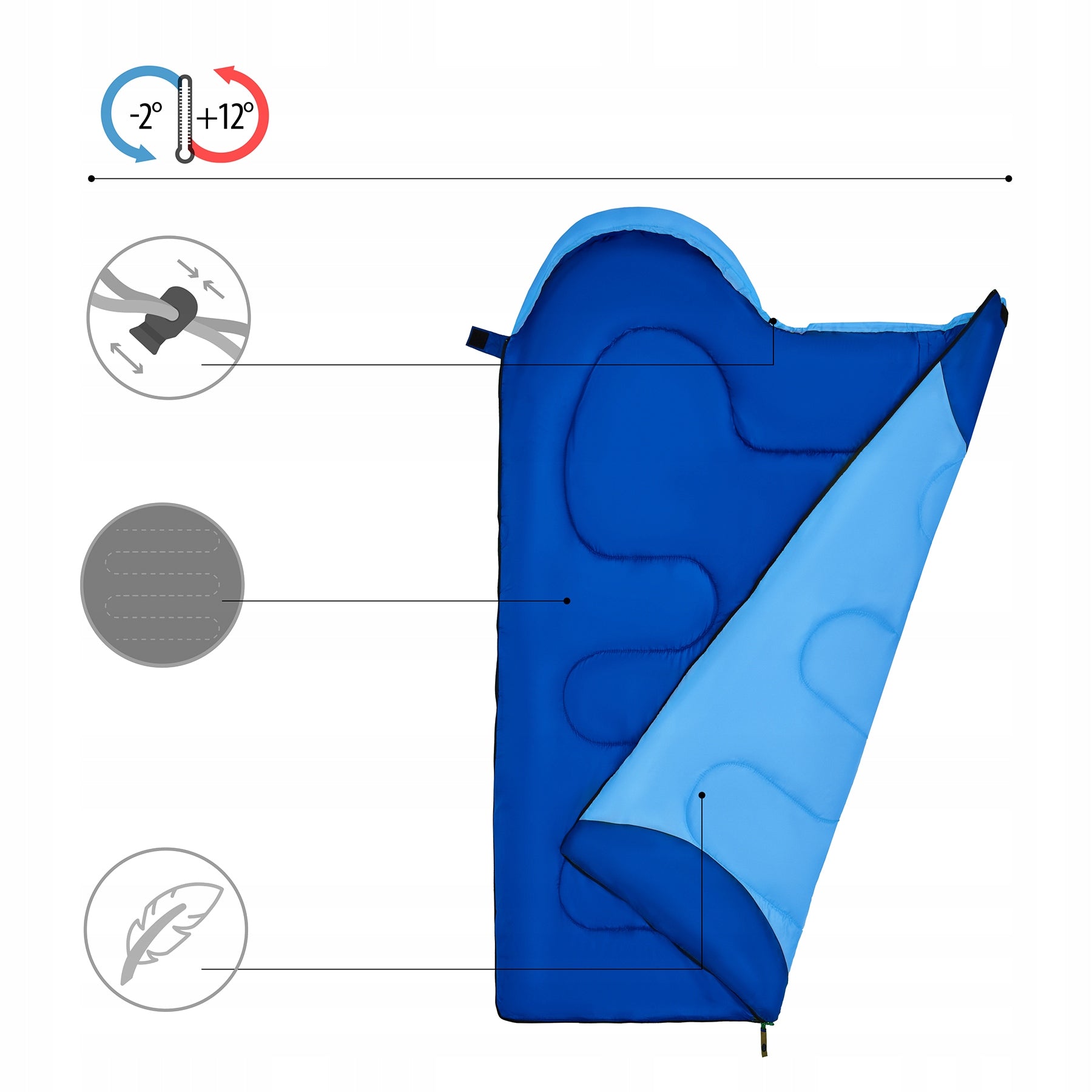 Tourist Sleeping Bag Warm Mummy With Hood 180x60 cm For Baby NILS Brand Nils Camp