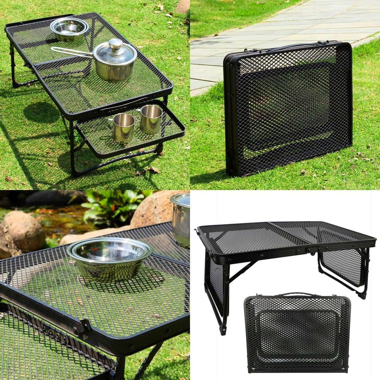 Tourist Table Camping Aluminum Portable 60x40cm Folding 2 Shelves Manufacturer code L71D2
