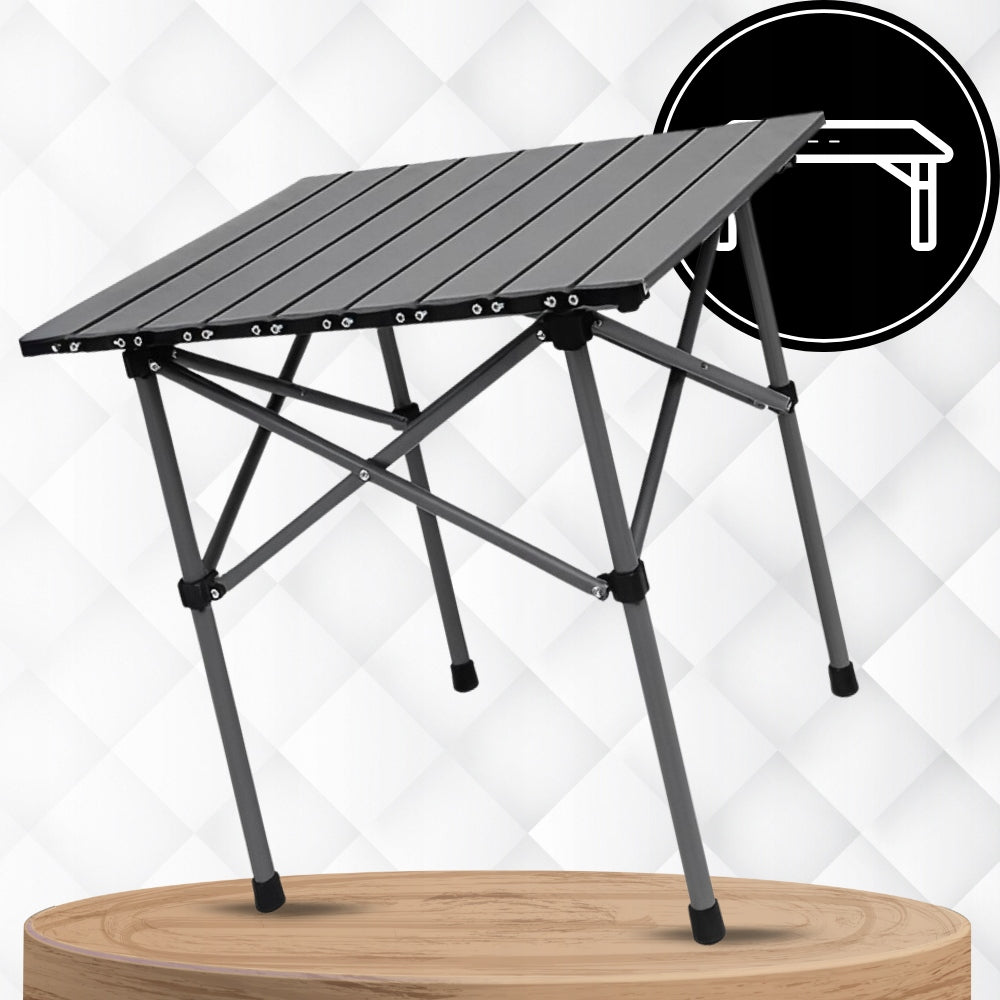 Tourist Table Folding Garden Aluminum 51x53x50 Lightweight Color black