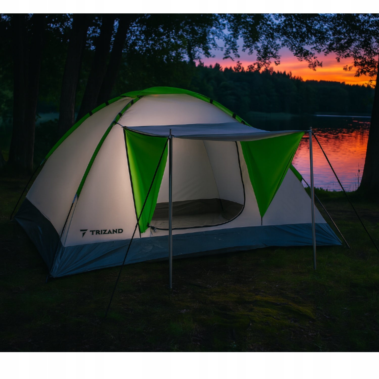 Tourist Tent 4 Person Camping Large Waterproof Family Canopy Brand Malatec
