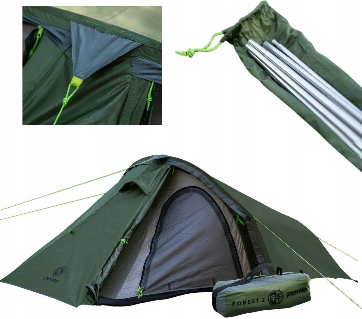 Tourist Tent Expedition Peme 2.47kg Camping 2 Person Vestibule