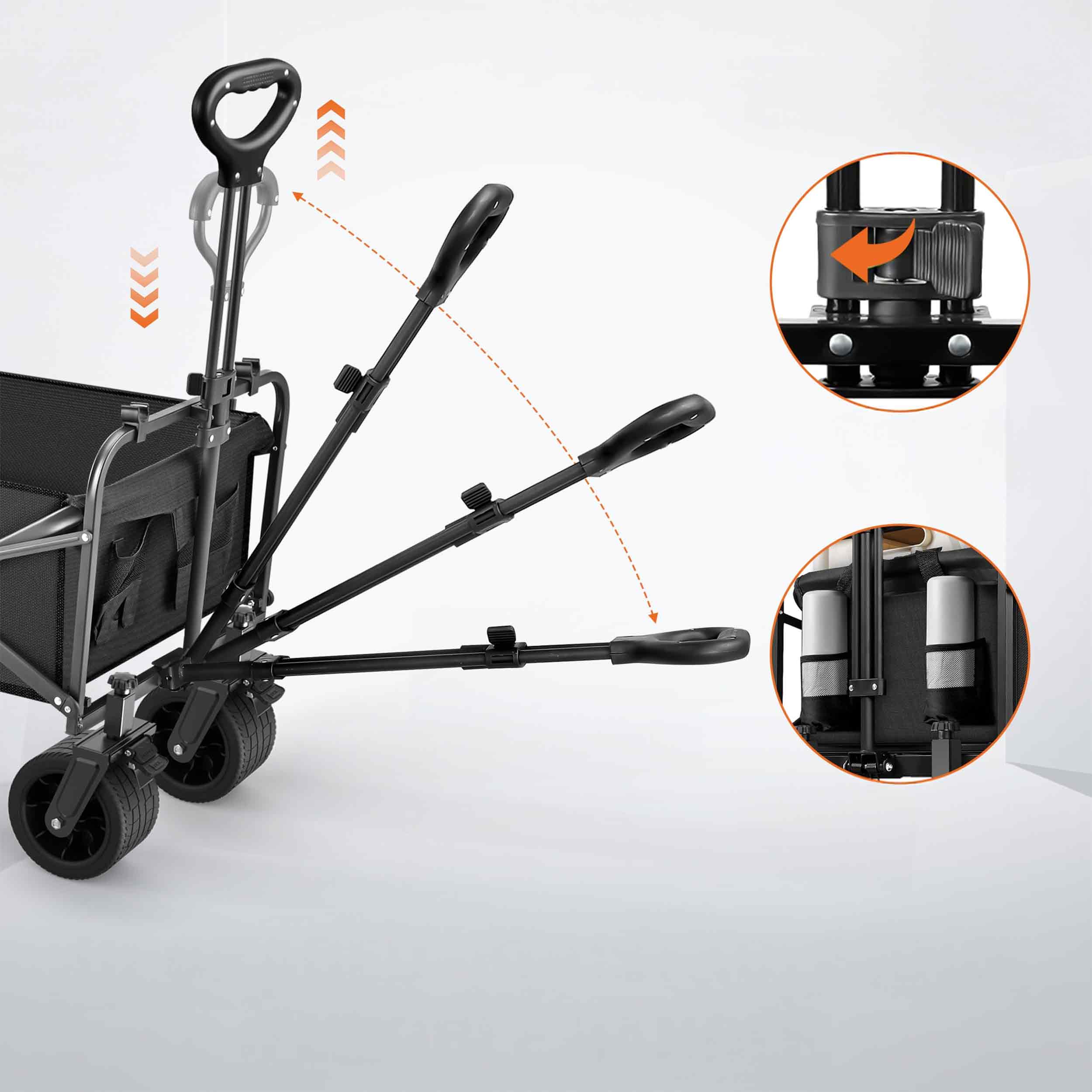 Tourist Trolley Folding Garden Transport Wheels OFF-ROAD 120L +GRID Capacity 120 l