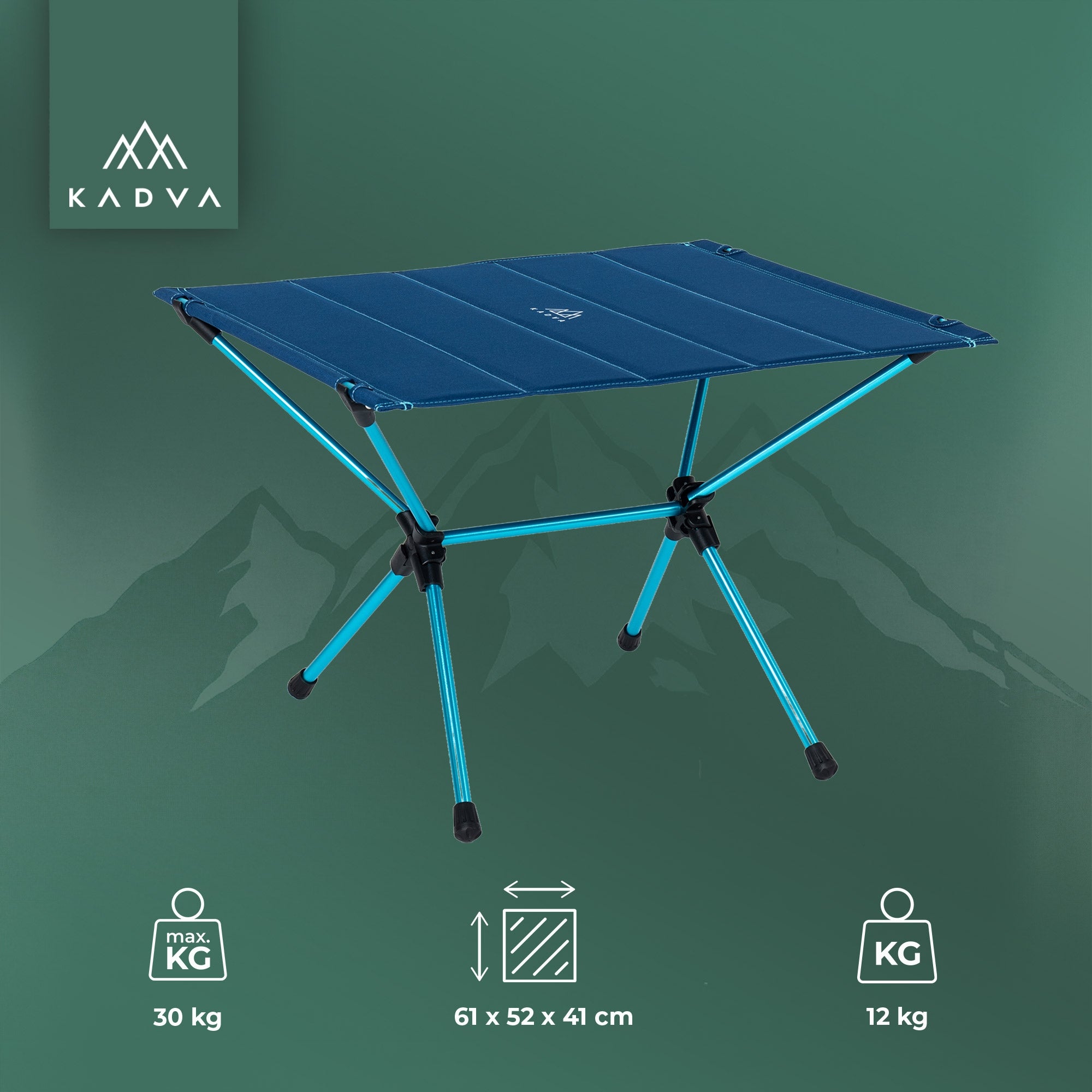 Tourist table KADVA Tablo blue Tourist FOLDING WITH COVER Packaging status original