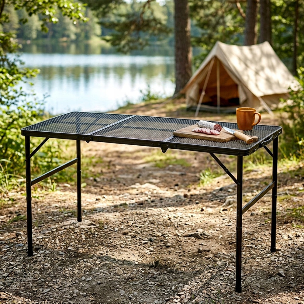 Tourist table folding aluminum black 2in1 120x60x37/66 cm Manufacturer code 5900670121591