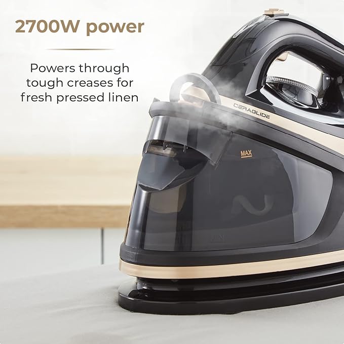 Tower T22023GLD iron steam station CeraGlide 1,2 l 2700W champagne black Brand Tower