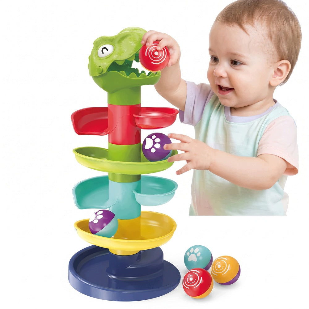 Tower With Balls Ball Track Dinosaur Slide Rattles For Kids