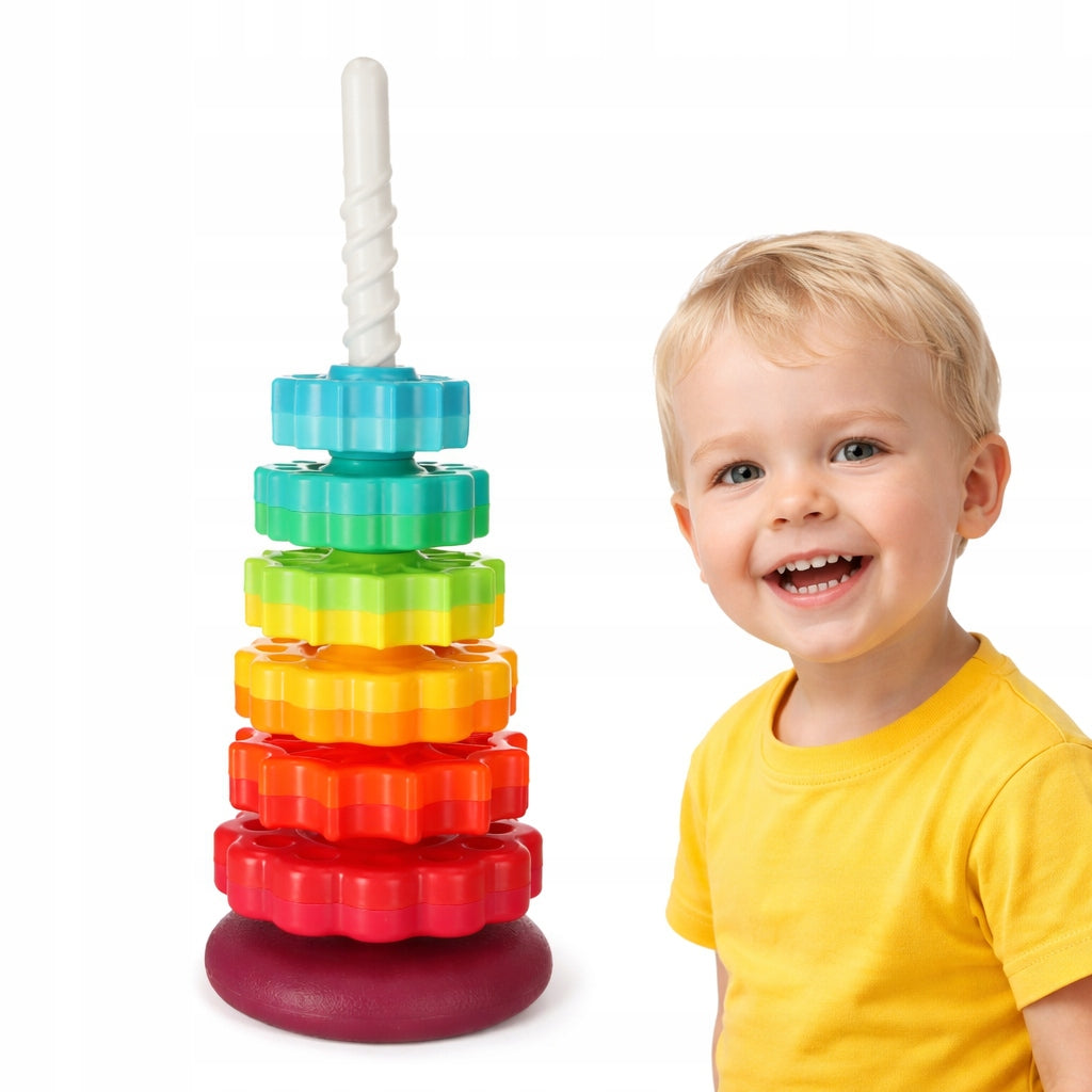 Tower educational pyramid multicolored 6 discs