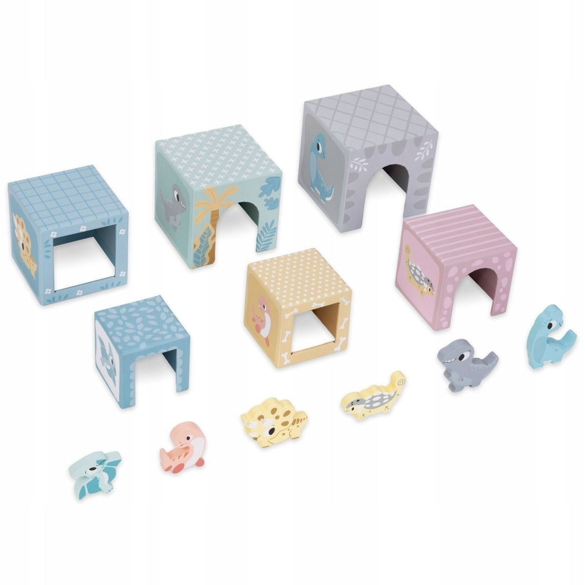 Tower pyramid sorter with dinosaur figurines for children Manufacturer code MAM45 DINOSAUR BOX