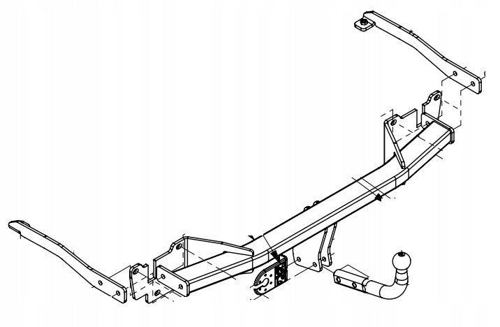Towing Hook + Module 7PIN FIAT DOBLO II 2010-2022 1620kg 65kg Manufacturer's catalog number F/031 M/7 Doblo II
