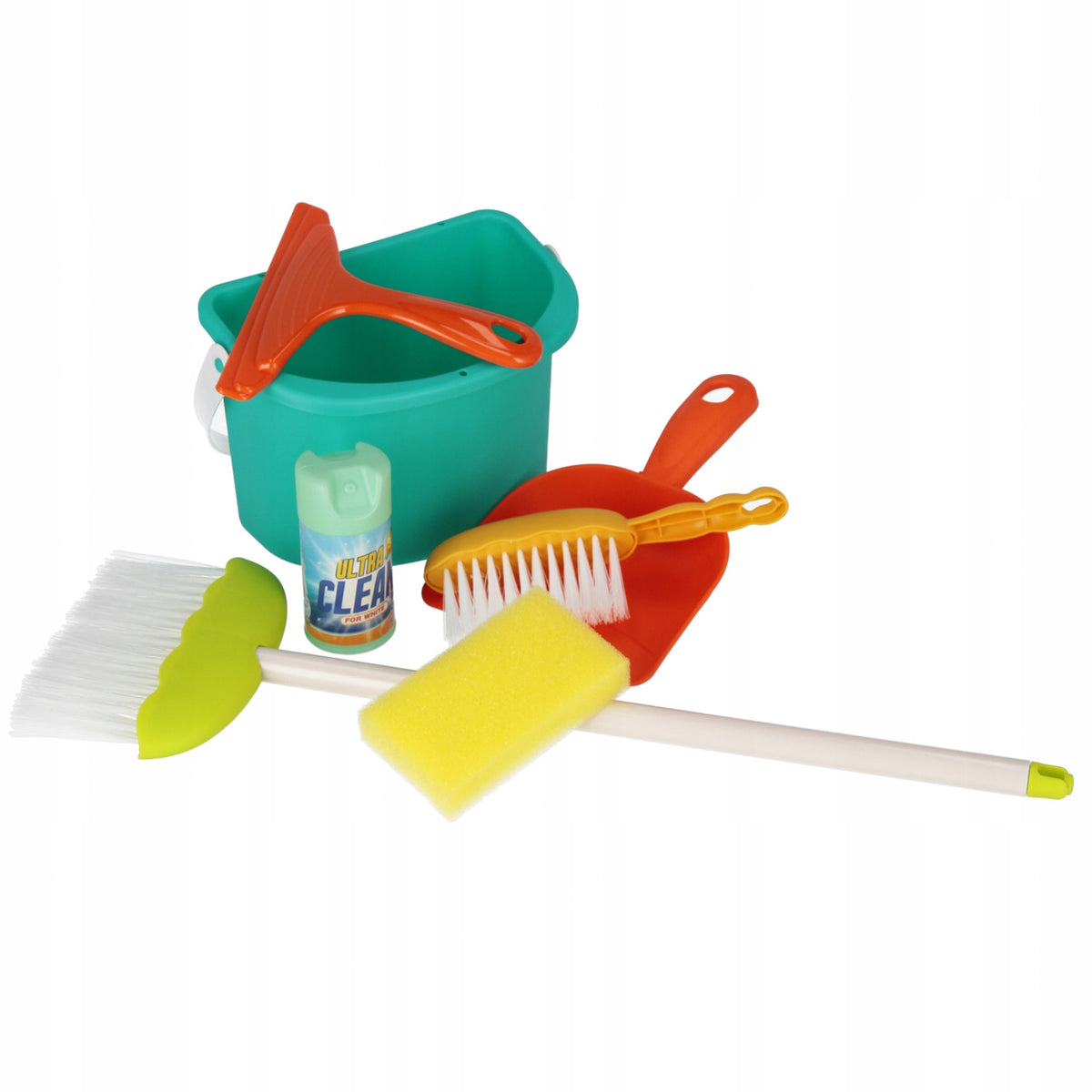Toy Cleaning Kit for Kids, Broom, Drawer, Sponge, Bucket Batteries included no