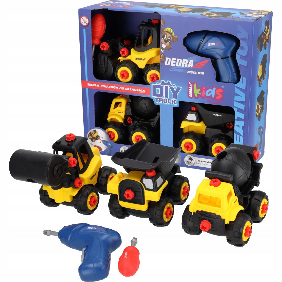 Toy Construction Vehicle Set Excavator Roller Dump Truck DEDRA Kids