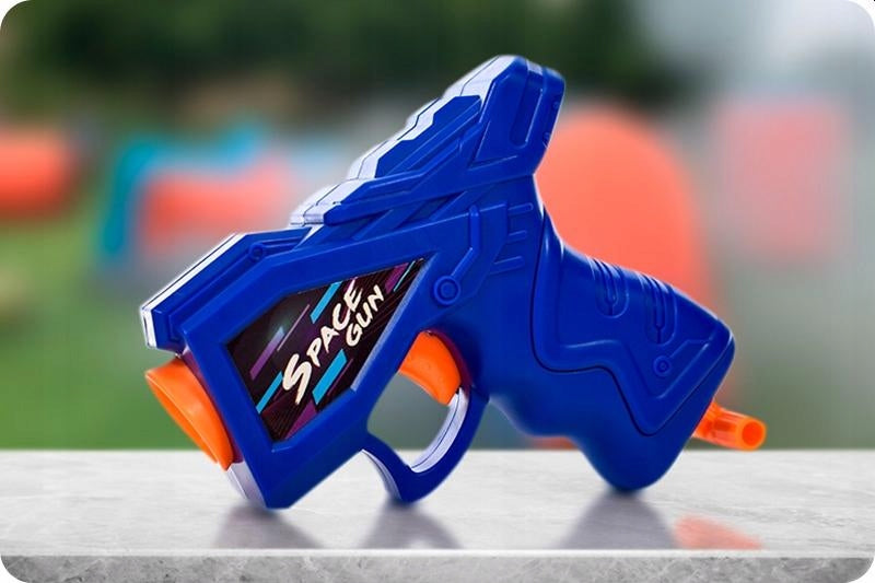 Toy Gun with Foam Darts + Bullets Color blue