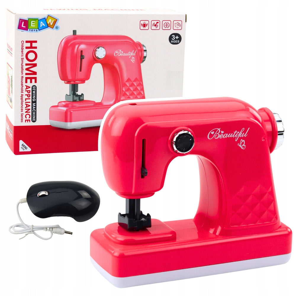 Toy Sewing Machine With Mouse For Children Light Pink Lean