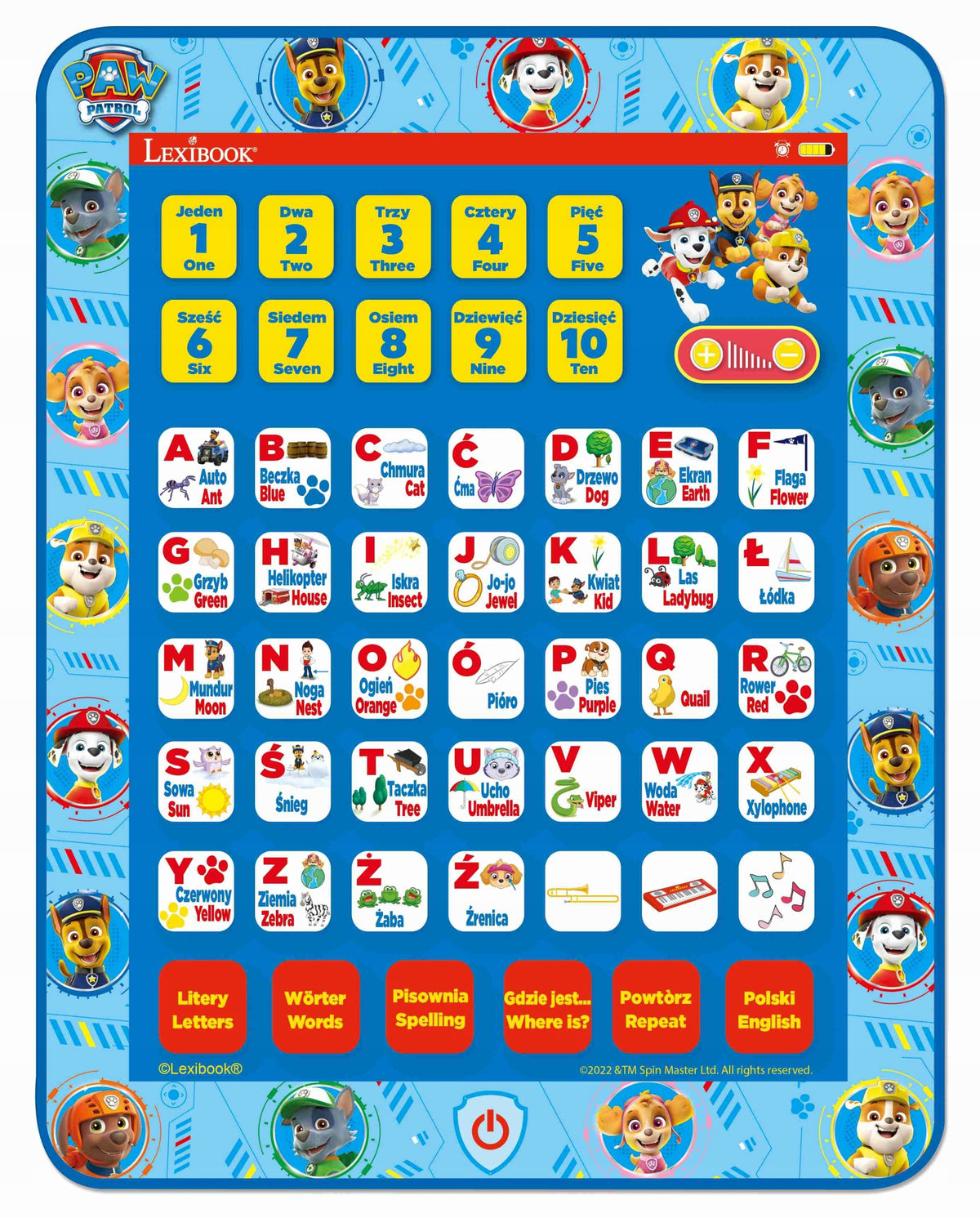 Toy educational tablet bilingual LEXIBOOK Polish-English Paw Patrol