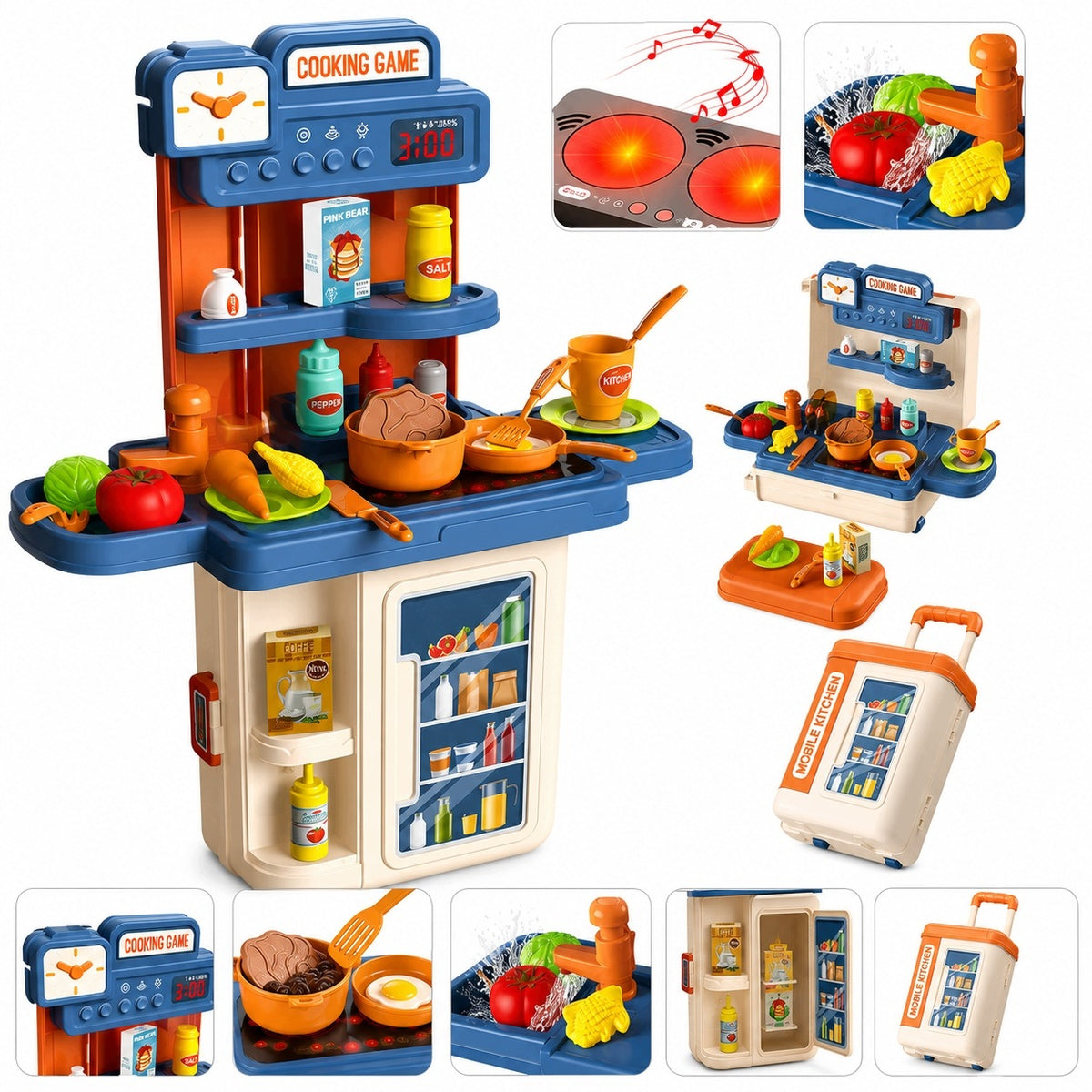 Toy kitchen interactive for children tap water 42el 3+