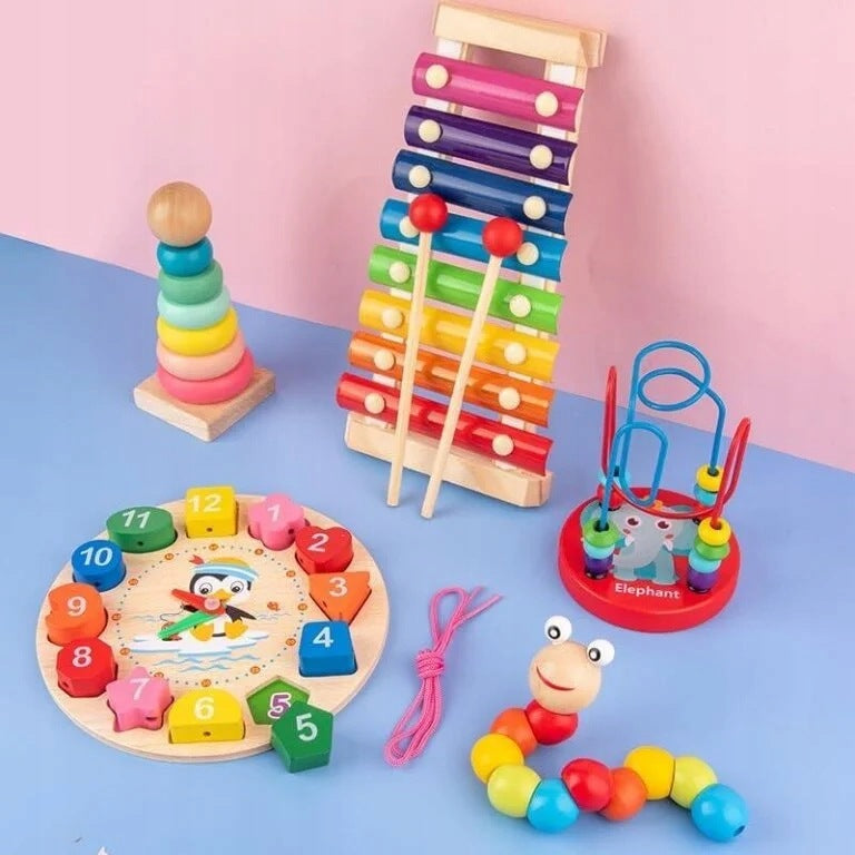 Toys Creative Fun Wooden Educational Set 5in1 Cymbals Brand Przydasie.pl