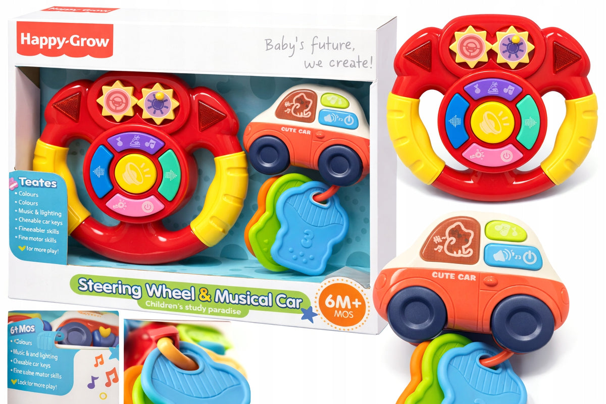 Toys Interactive set for babies steering wheel car keys 6m+